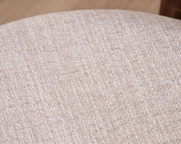 Lot de 2 chaises de repas empilables esprit rétro en tissu tramé blanc "Staccato" pieds aspect bois foncé