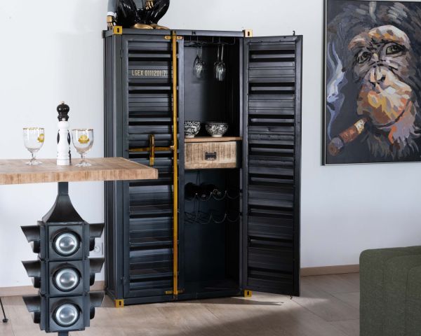 Etagère avec roues Vintage industrielle métal & Vieux Bois - Dépôt des  Docks