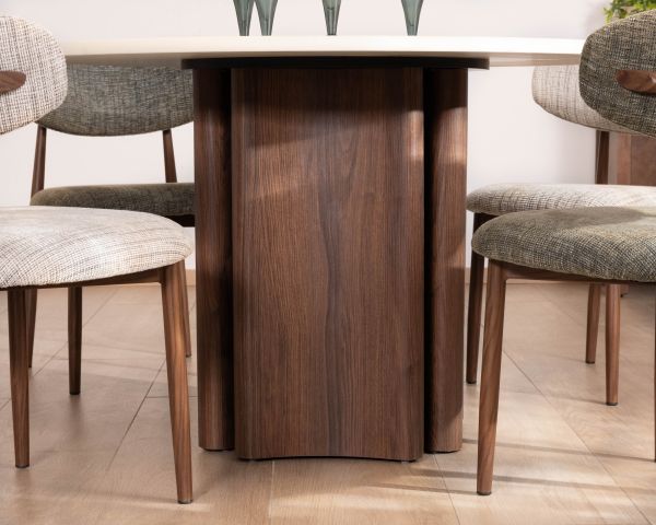 Table de repas ronde design rétro "Arpège" 120 cm