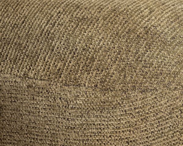 Fauteuil bas design moderne et organique en tissu bouclette kaki "Luno"