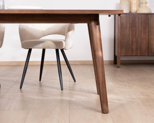 Table de repas extensible 180 cm "Odessa" en manguier massif teinte noyer