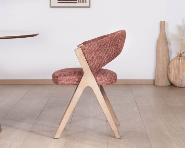 Lot de 2 chaises de salle à manger terre de Sienne "Kyara" style rétro-contemporain
