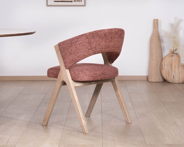 Lot de 2 chaises de salle à manger terre de Sienne "Kyara" style rétro-contemporain