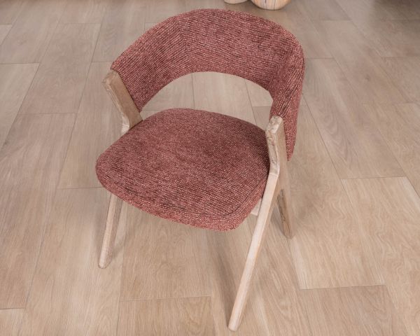 Lot de 2 chaises de salle à manger terre de Sienne "Kyara" style rétro-contemporain