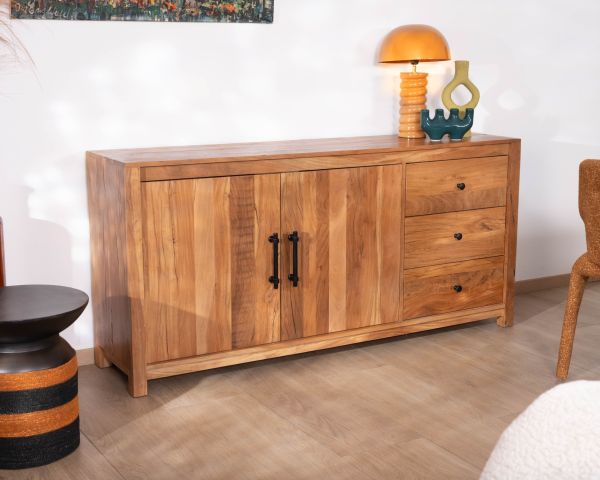 Buffet esprit maison de campagne 170 cm en bois recyclé "Mokal"