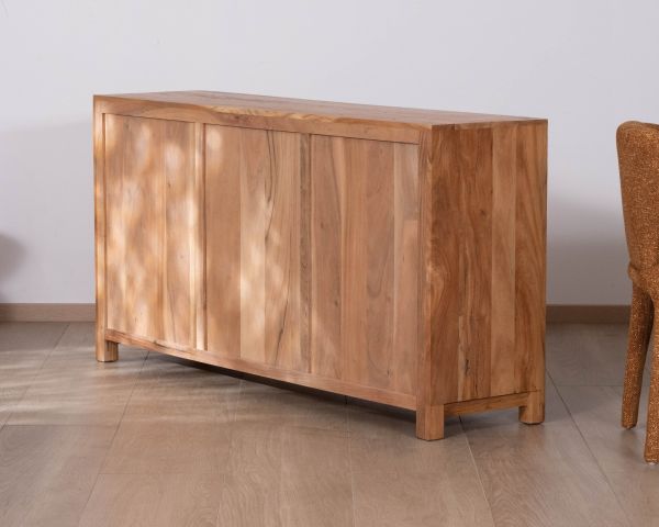 Buffet bas 155 cm esprit maison de campagne en bois recyclé "Mokal"