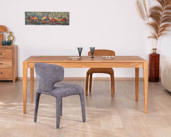 Table de repas en bois recyclé design épuré 180 cm "Mokal"