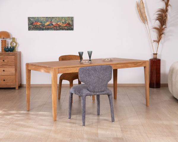 Table de repas en bois recyclé design épuré 180 cm "Mokal"
