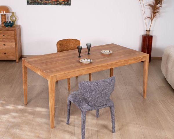 Table de repas en bois recyclé design épuré 180 cm "Mokal"