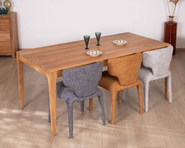 Table de repas en bois recyclé design épuré 180 cm "Mokal"