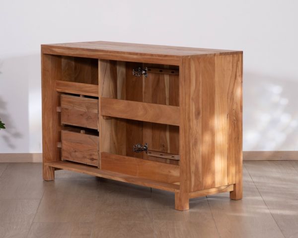 Meuble sous vasque 120 cm en bois recyclé "Mokal" esprit maison de campagne