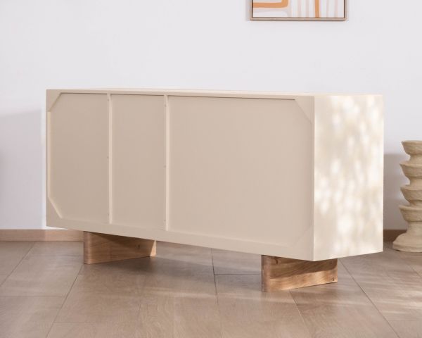 Buffet 170 cm esprit organique aspect béton sablé "Miona"