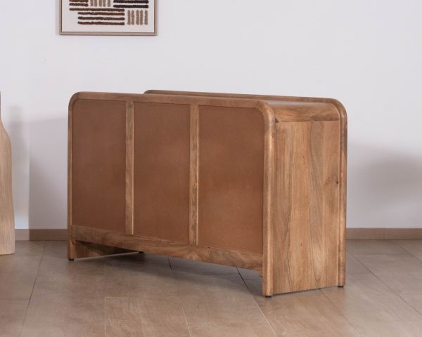 Buffet style néo-vintage 3 portes en manguier massif "Spelano" 140 cm