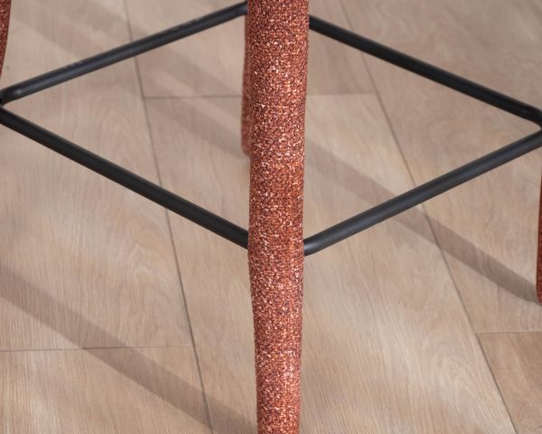 Lot de 2 chaises mi-hauteur en tissu chiné terracotta "Milano" revêtement intégral