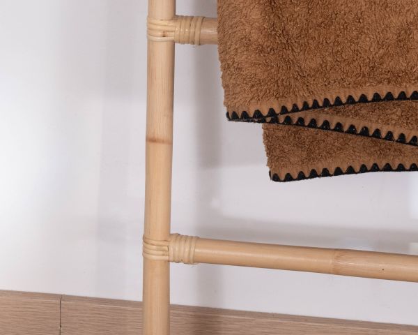 Échelle porte-serviettes en rotin naturel "Solira" 150 cm style épuré