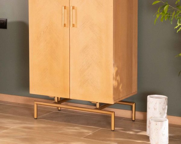 Armoire d'atelier basse Techno avec séparation médiane 2 étagères 4 tiroirs  L95 x P50 x