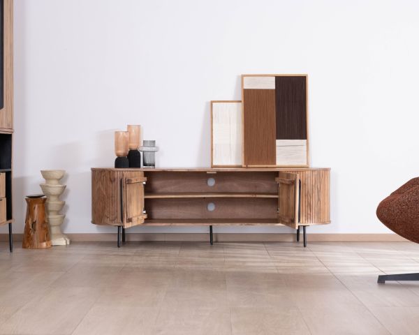 Meuble télé esprit rétro en acacia "Bopee" 175 cm