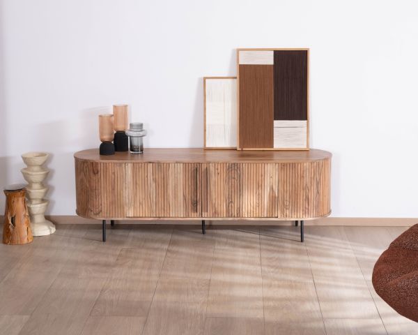 Meuble télé esprit rétro en acacia "Bopee" 175 cm