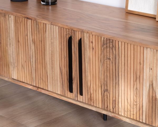 Meuble télé esprit rétro en acacia "Bopee" 175 cm