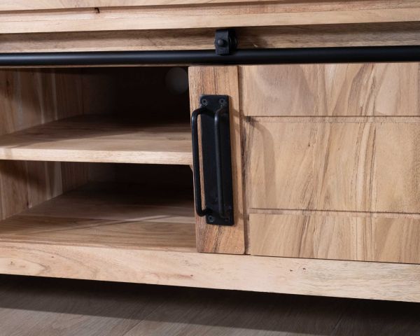 Meuble télé style industriel bois et métal 2 portes "Montréal" 160 cm