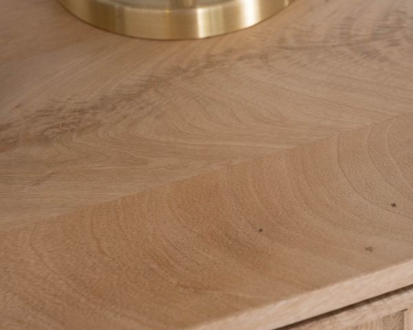 Buffet 3 portes en manguier massif façades cannelées "Lanora" Style Japandi contemporain