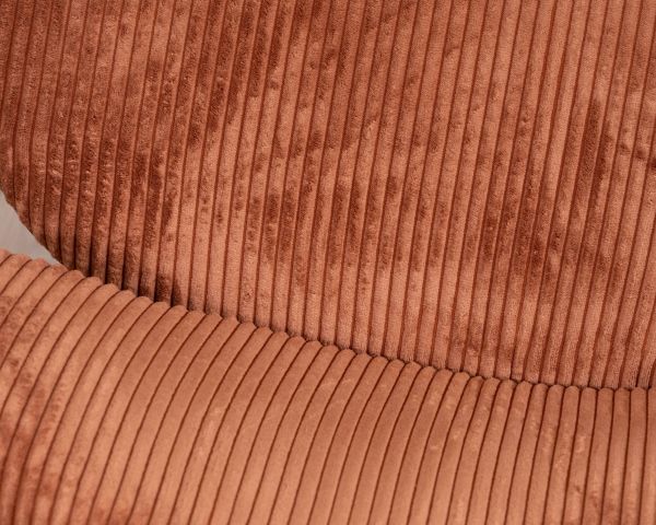 Fauteuil lounge design en velours côtelé rouille "Sonate"