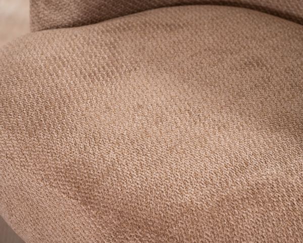 Fauteuil d'appoint tournant 360° en tissu chenillé camel "Ladoga"