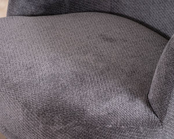 Chauffeuse pivotante 360° en tissu chenillé gris "Ladoga"