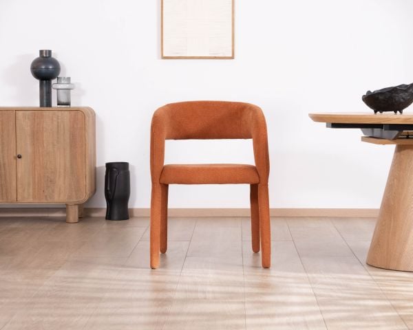 Chaise de repas design en tissu terracotta ultra confort " Amarello"
