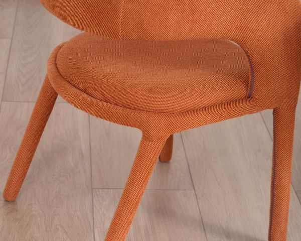 Chaise de repas design en tissu terracotta ultra confort " Amarello"