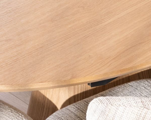 Table à manger ovale extensible 160-200 cm aspect chêne "Oria" style contemporain épuré