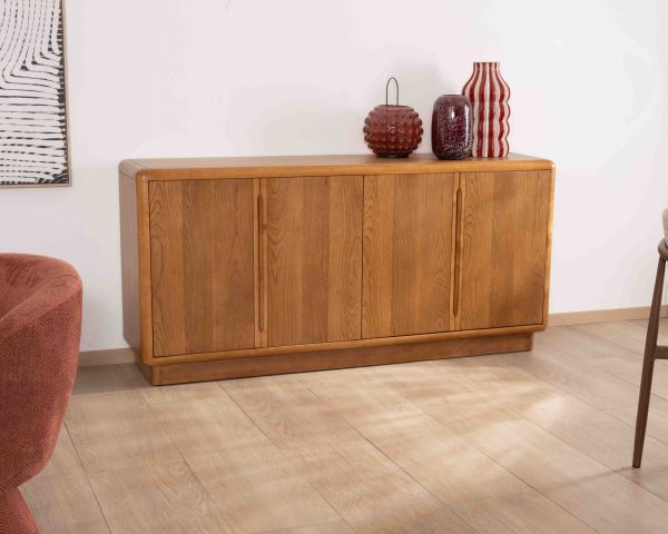 Buffet contemporain 4 portes "Laumie" teinte chêne