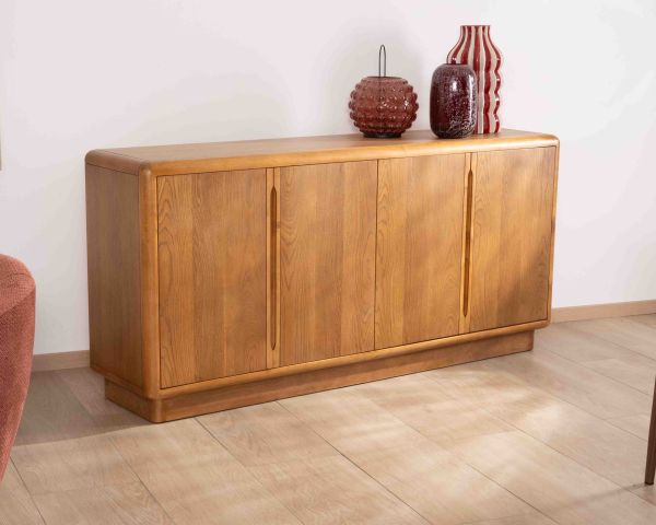 Buffet contemporain 4 portes "Laumie" teinte chêne