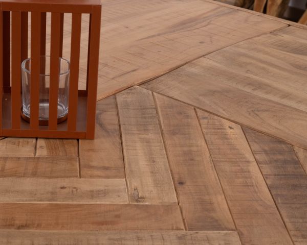 Table à manger carrée 150x150 cm "Bronx" bois et métal