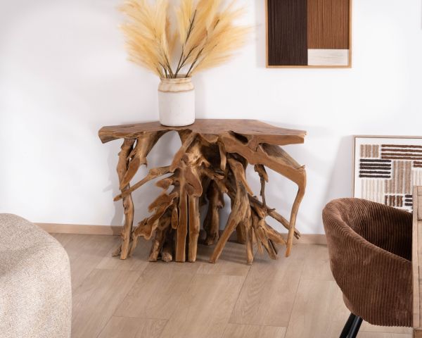 Console en racine de teck naturelle "Kanoa"