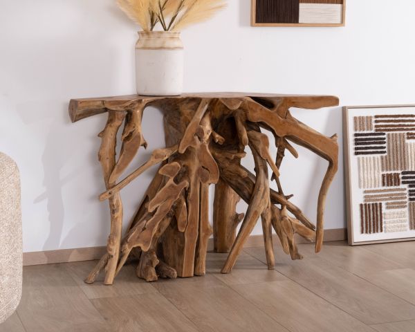 Console en racine de teck naturelle "Kanoa"