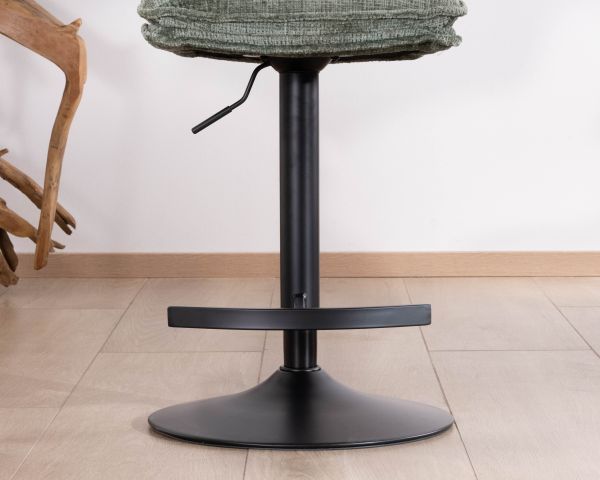 Lot de 2 chaises hautes réglables en hauteur "Topley" confort matelassé en velours vert sauge