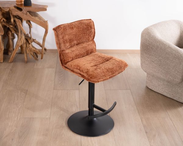 Lot de 2 chaises de bar matelassées réglables en hauteur "Topley" coloris terracotta