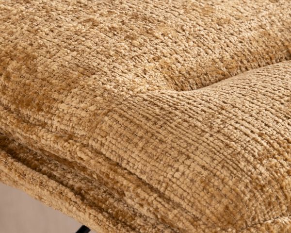 Lot de 2 chaises hautes en tissu moutarde "Topley" assise réglable en hauteur