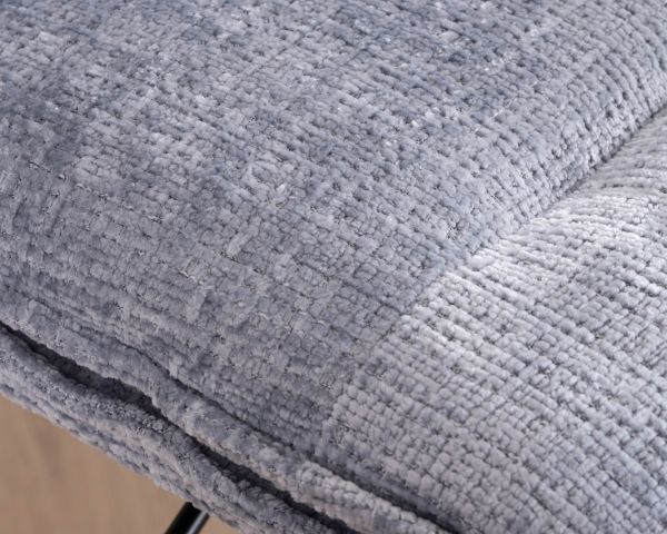 Lot de 2 chaises de bar matelassées réglables en hauteur "Topley" tissu gris bleuté