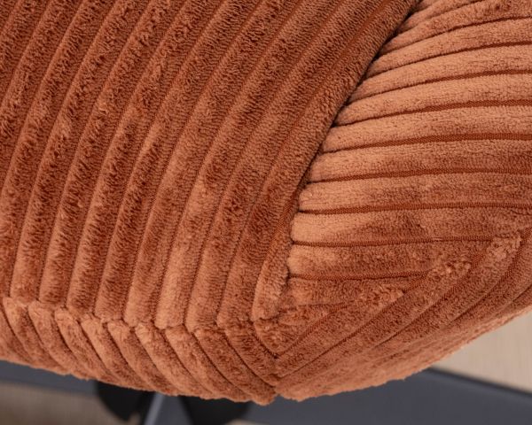 Fauteuil tournant 360° en velours côtelé terracotta "Bissett"