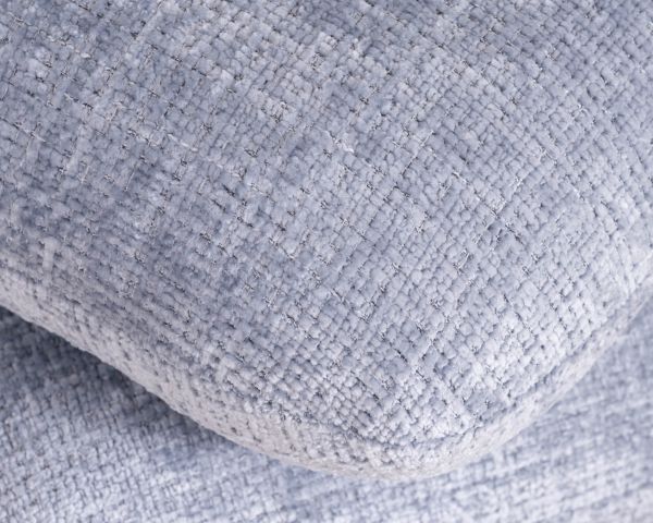 Pouf design pivotant en tissu tramé bleu glacier à reflets lumineux « Flow » esprit scandinave