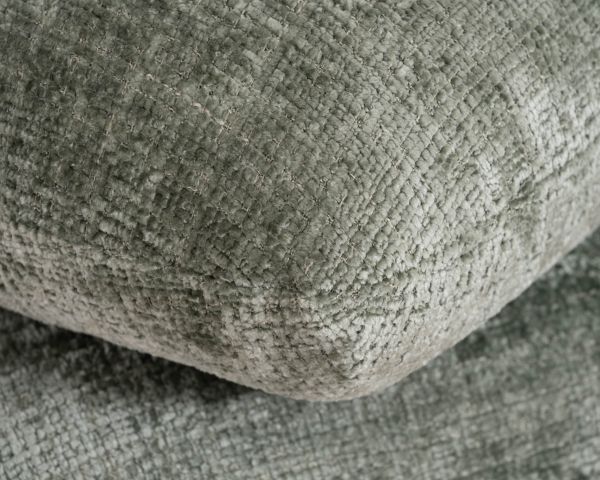 Pouf tournant esprit zen et contemporain en tissu tramé vert sauge « Flow »