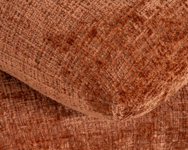 Pouf 3 niveaux pivotants design organique en tissu tramé cuivré « Flow » esprit rétro chic