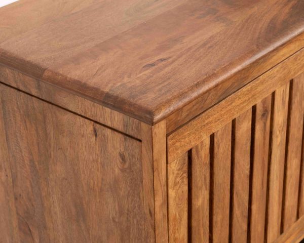 Meuble sous vasque à suspendre 90 cm "Bulle" en manguier foncé