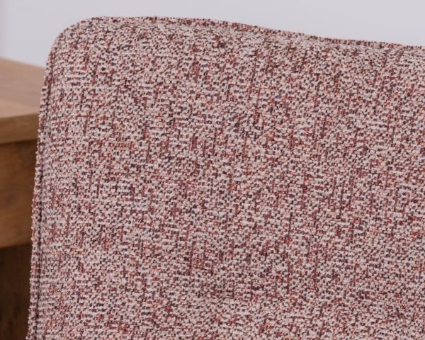 Lot de 2 chaises en tissu bi-matière prune "Eddy" avec accoudoirs sur pied métal pivotant