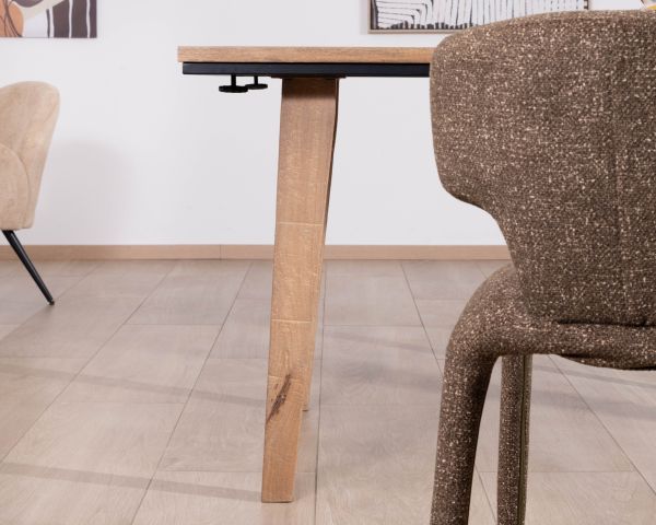 Table de repas extensible 200 à 280 cm en manguier massif "Santo" style épuré