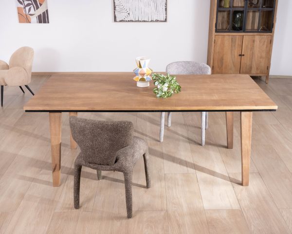 Table de repas extensible 200 à 280 cm en manguier massif "Santo" style épuré