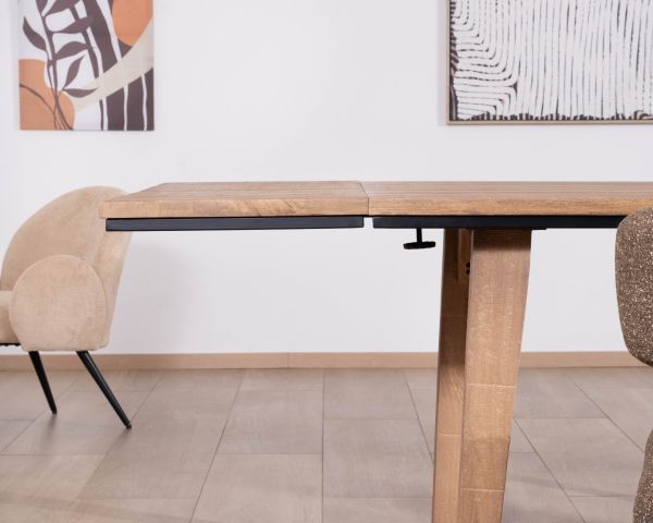 Table de repas extensible 200 à 280 cm en manguier massif "Santo" style épuré