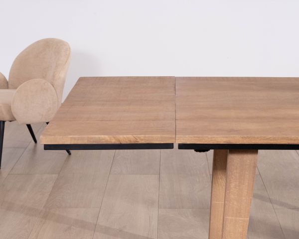 Table de repas extensible 200 à 280 cm en manguier massif "Santo" style épuré